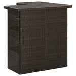 Barna polyrattan sarok bárasztal 100 x 50 x 105 cm 3