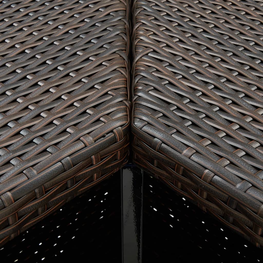 Barna polyrattan sarok bárasztal 100 x 50 x 105 cm 5