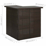 Barna polyrattan sarok bárasztal 100 x 50 x 105 cm 7
