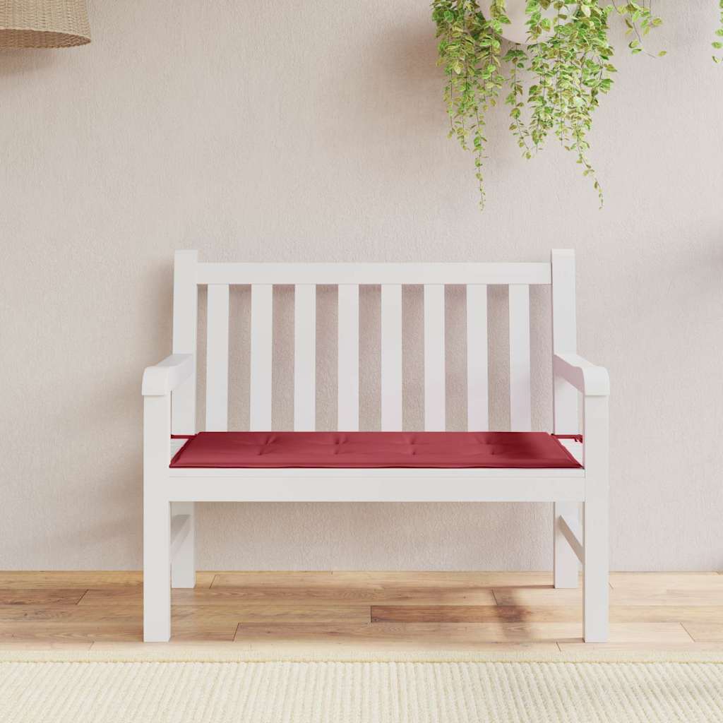 Bordó oxford szövet kerti padpárna 120x50x3 cm