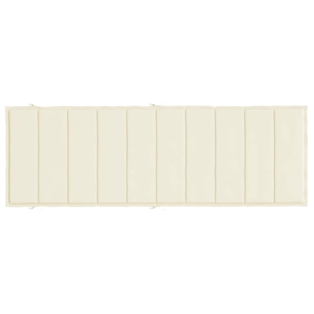 Krémszínű oxford szövet napozóágy párna 186x58x4 cm 5