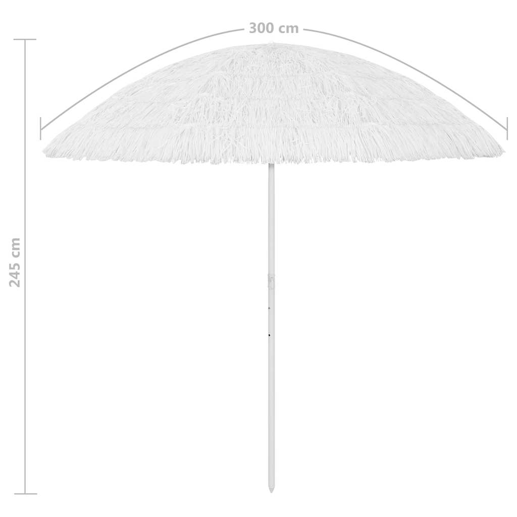 Fehér hawaii stílusú strandnapernyő 300 cm 8