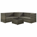 4 részes szürke polyrattan kerti ülőgarnitúra párnákkal 2