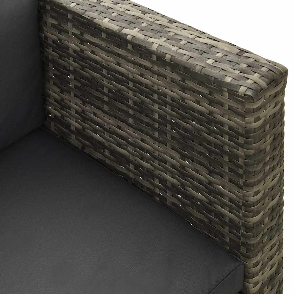 4 részes szürke polyrattan kerti ülőgarnitúra párnákkal 9