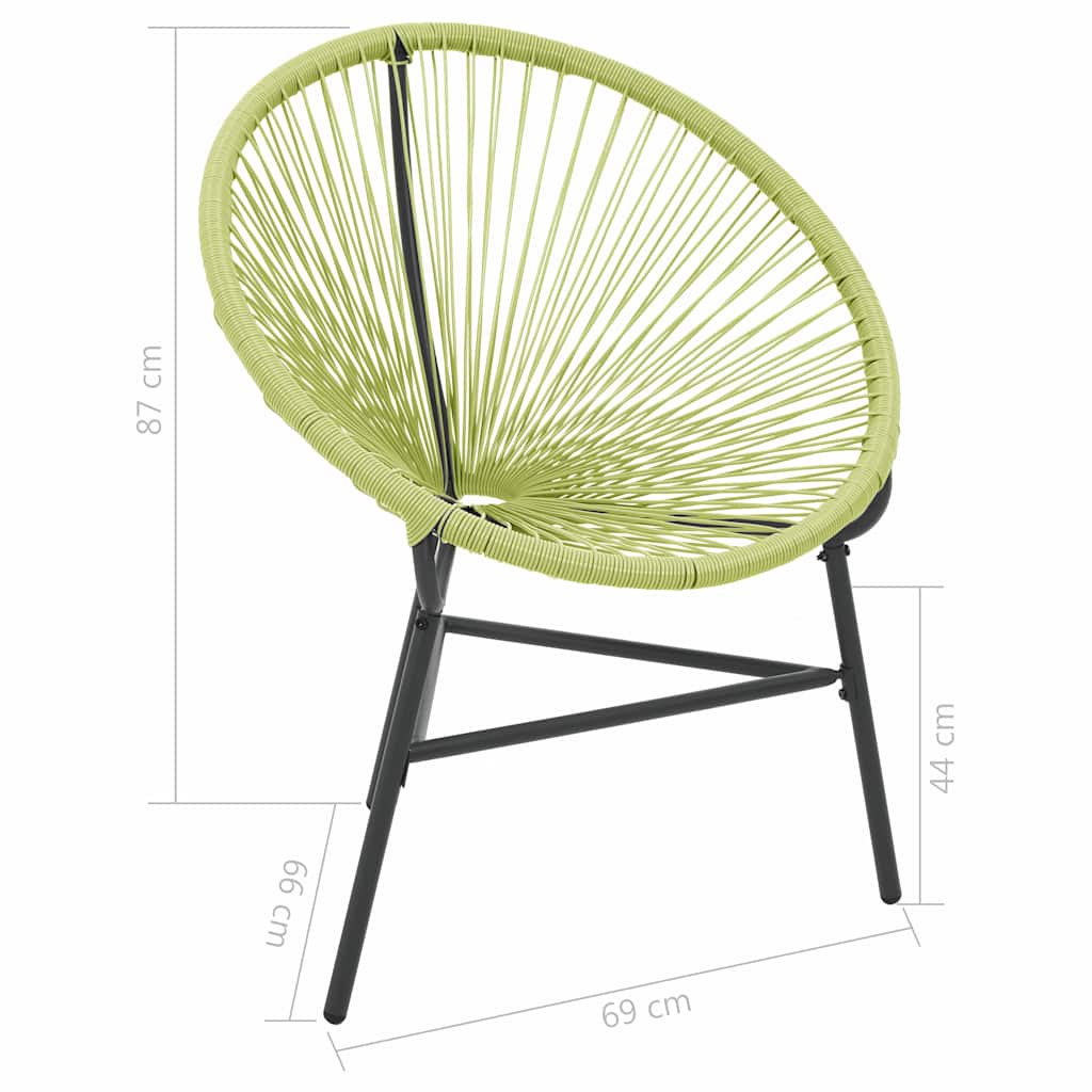 Zöld polyrattan kerti Acapulco szék 7