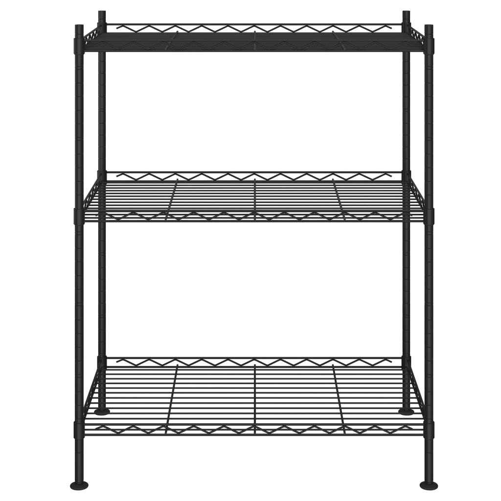 3 szintes fekete tárolóállvány 150 kg 60 x 35 x 76 cm 3