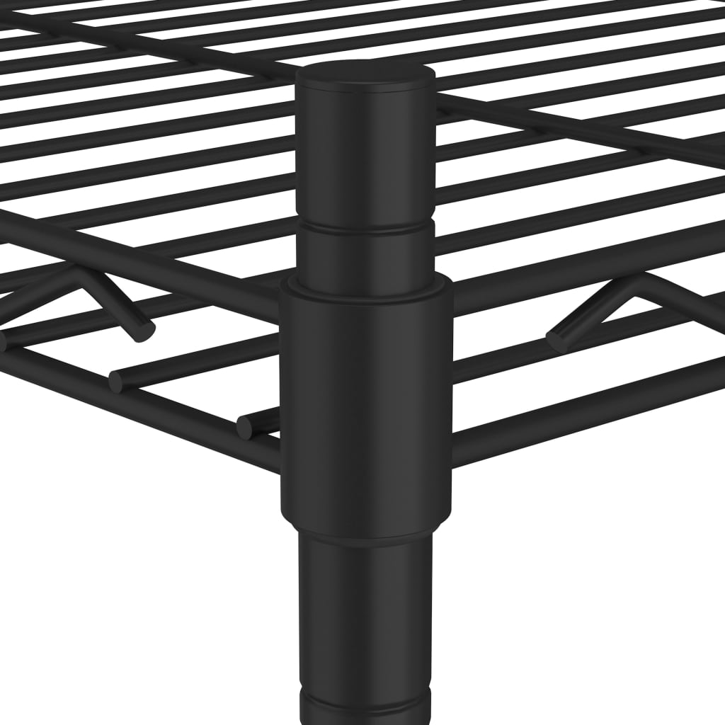 3 szintes fekete tárolóállvány 150 kg 60 x 35 x 76 cm 5