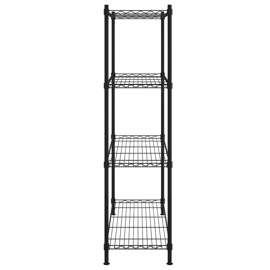 4 szintes fekete tárolópolc 90 x 35 x 137 cm 200 kg 4