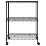 3 szintes króm tárolóállvány kerekekkel 150 kg 60 x 35 x 81 cm 4
