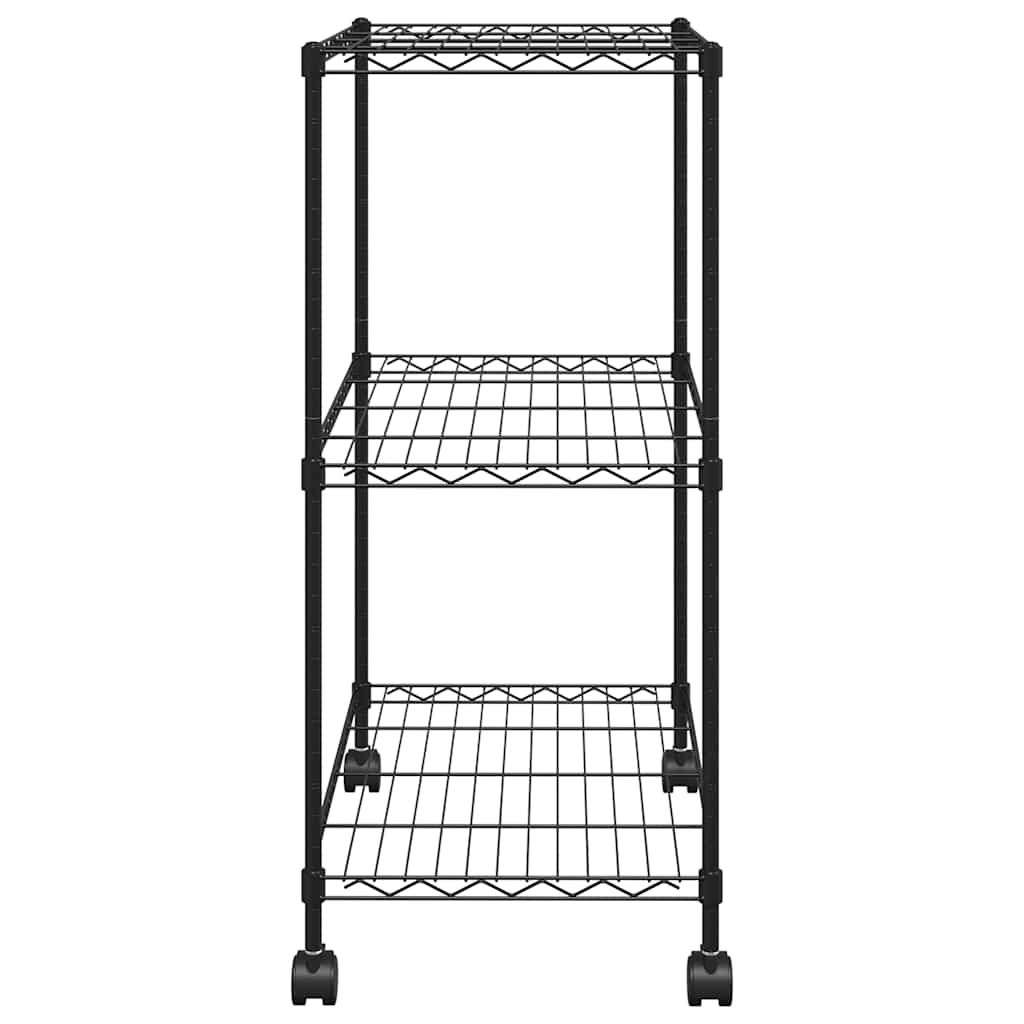3 szintes króm tárolóállvány kerekekkel 150 kg 60 x 35 x 81 cm 5
