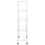 5 szintes króm tárolópolc kerekekkel 75 x 35 x 155 cm 250 kg 5