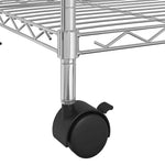 5 szintes króm tárolópolc kerekekkel 75 x 35 x 155 cm 250 kg 8