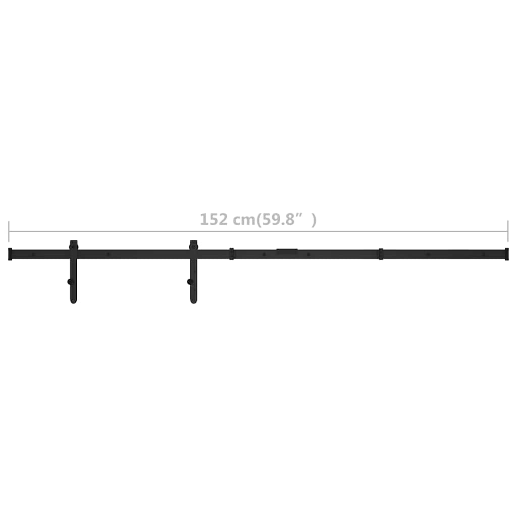 Szénacél mini tolóajtós szekrény szerelék szett 152 cm 6