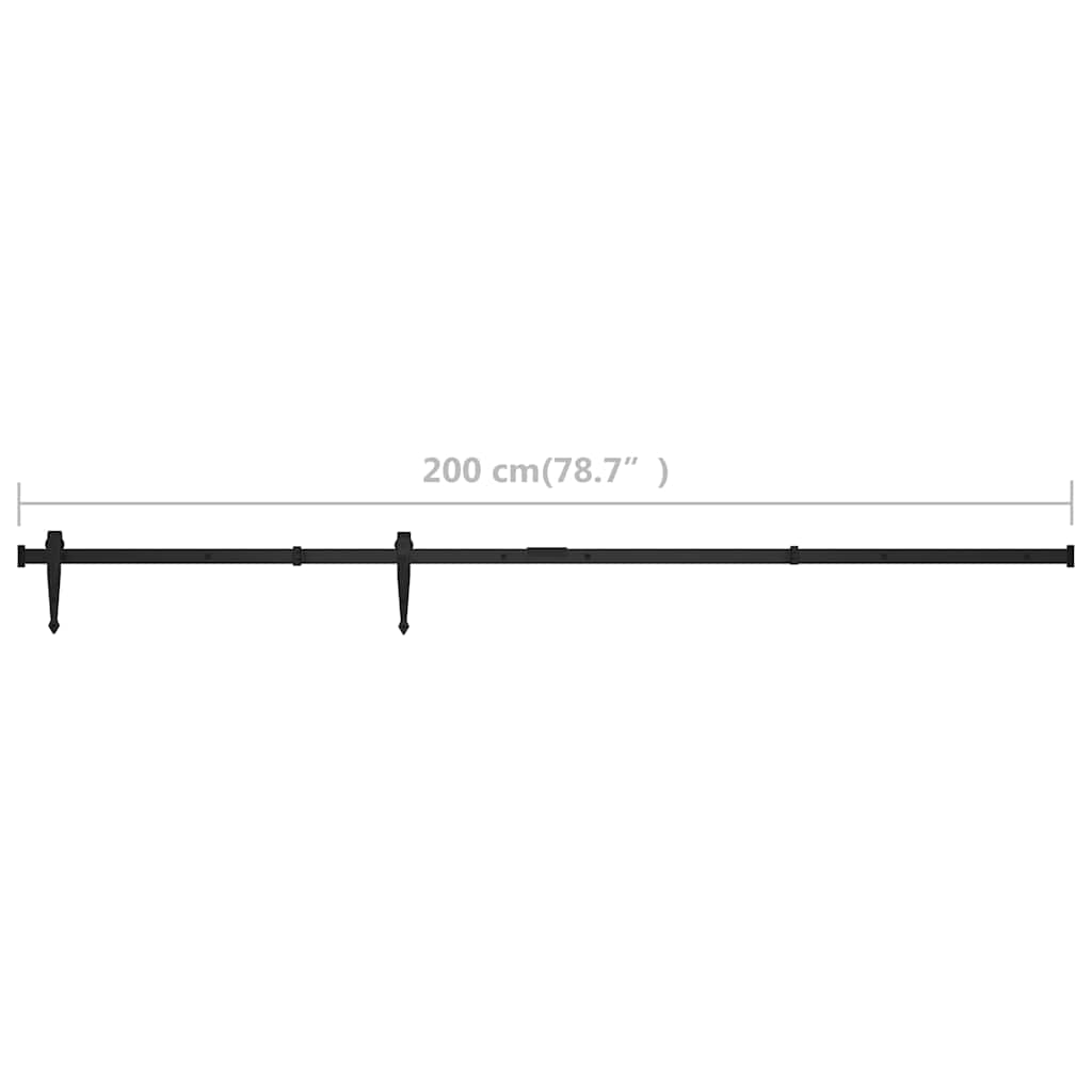 Szénacél mini tolóajtós szekrény szerelék szett 200 cm 6