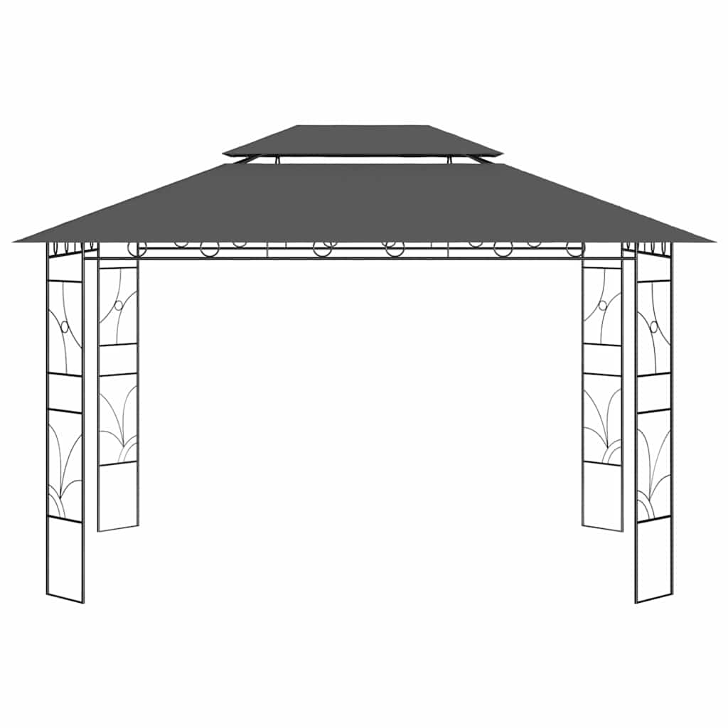 Antracitszürke pavilon 4 x 3 x 2,7 m 160 g/m² 2
