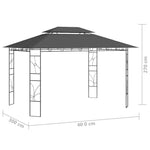 Antracitszürke pavilon 4 x 3 x 2,7 m 160 g/m² 6