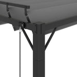 Szürke szövet és alumínium pavilon lamellás tetővel 3 x 4 m 6