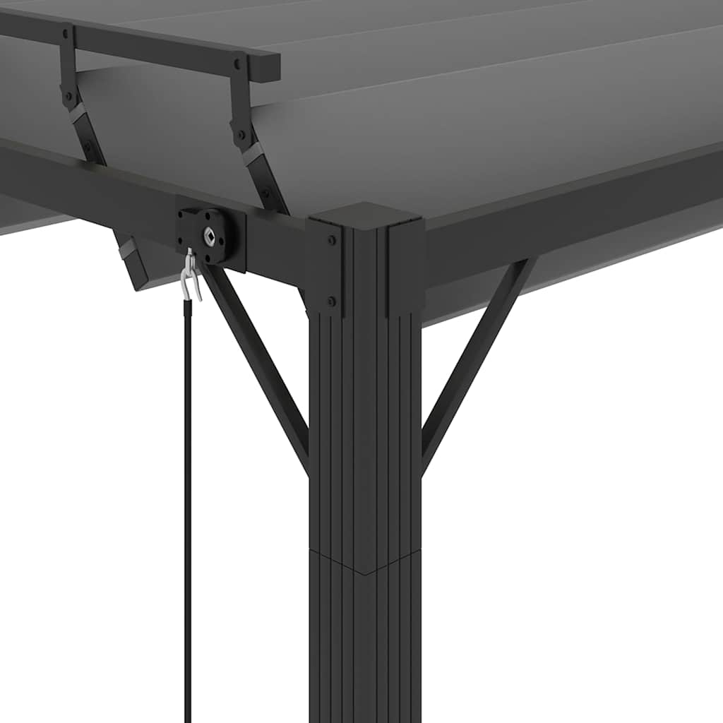 Szürke szövet és alumínium pavilon lamellás tetővel 3 x 4 m 6