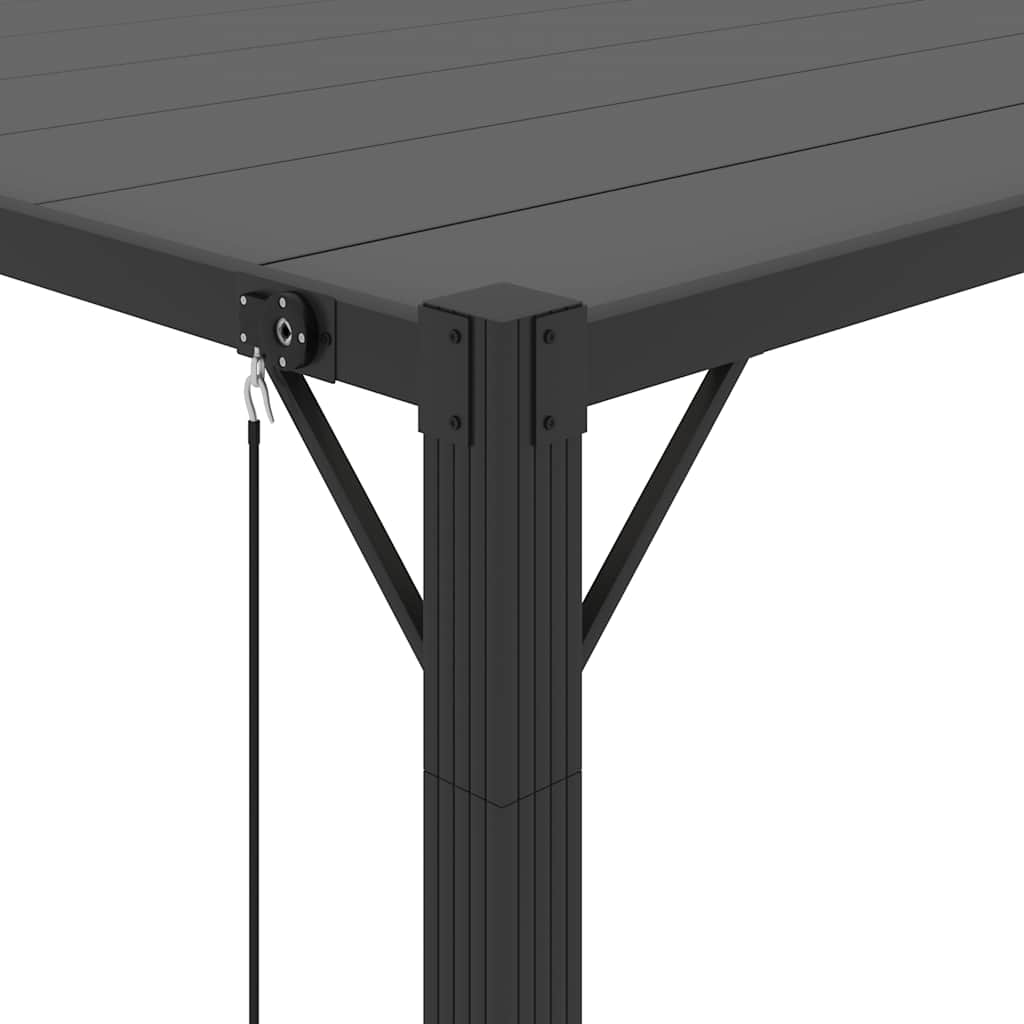 Szürke szövet és alumínium pavilon lamellás tetővel 3 x 4 m 7