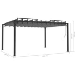 Szürke szövet és alumínium pavilon lamellás tetővel 3 x 4 m 8