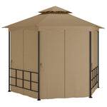 Tópszínű pavilon oldalfalakkal 3,1 x 2,7 m
