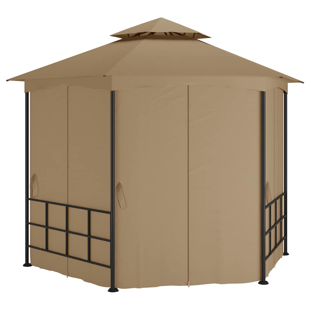 Tópszínű pavilon oldalfalakkal 3,1 x 2,7 m