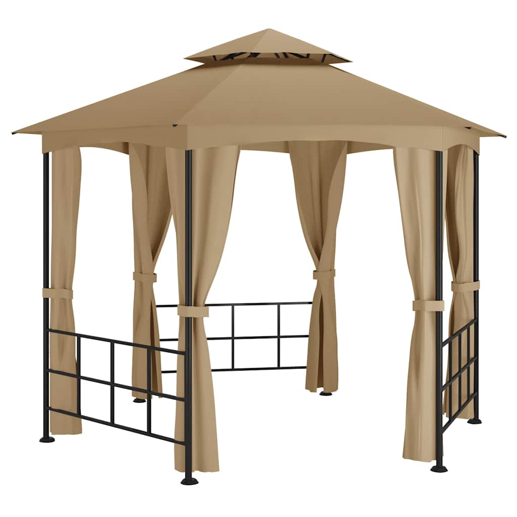 Tópszínű pavilon oldalfalakkal 3,1 x 2,7 m 2
