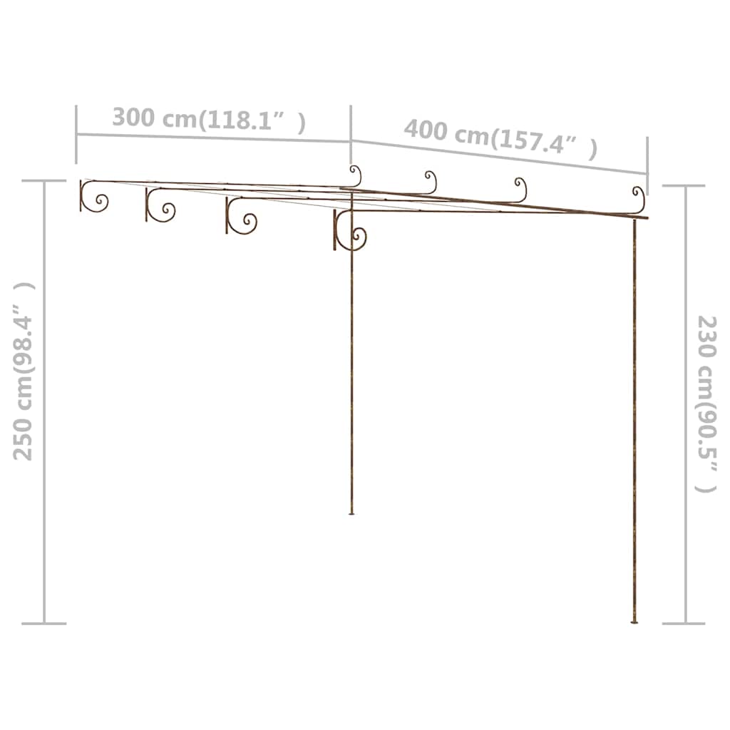 Antik barna vas kerti pergola 4 x 3 x 2,5 m 7