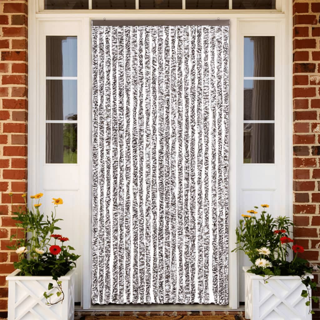 Barna és bézs zsenília rovarfüggöny 90 x 200 cm