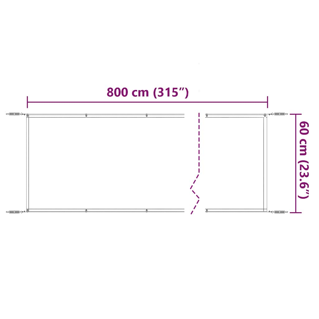 Fehér oxford-szövet függőleges napellenző 60 x 800 cm 6