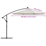 Cserevászon napernyőhöz Homokfehér 300 cm 8