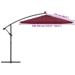 Cserevászon napernyőhöz Bordeaux vörös 350 cm 8