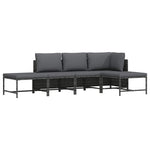 5 részes szürke polyrattan kerti ülőgarnitúra párnákkal