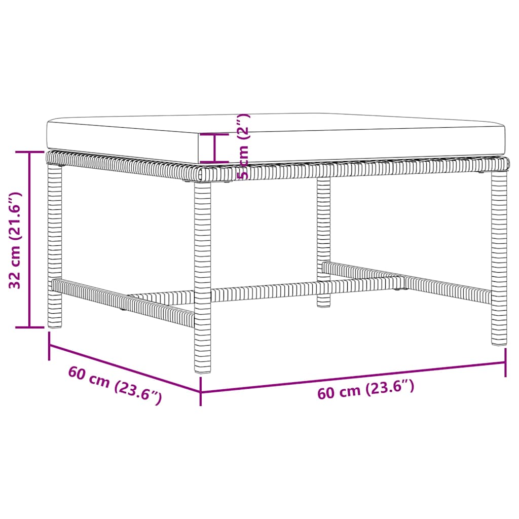 5 részes szürke polyrattan kerti ülőgarnitúra párnákkal 13