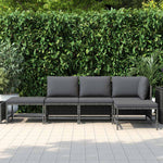 5 részes szürke polyrattan kerti ülőgarnitúra párnákkal 3