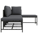 5 részes szürke polyrattan kerti ülőgarnitúra párnákkal 6