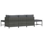 5 részes szürke polyrattan kerti ülőgarnitúra párnákkal 7