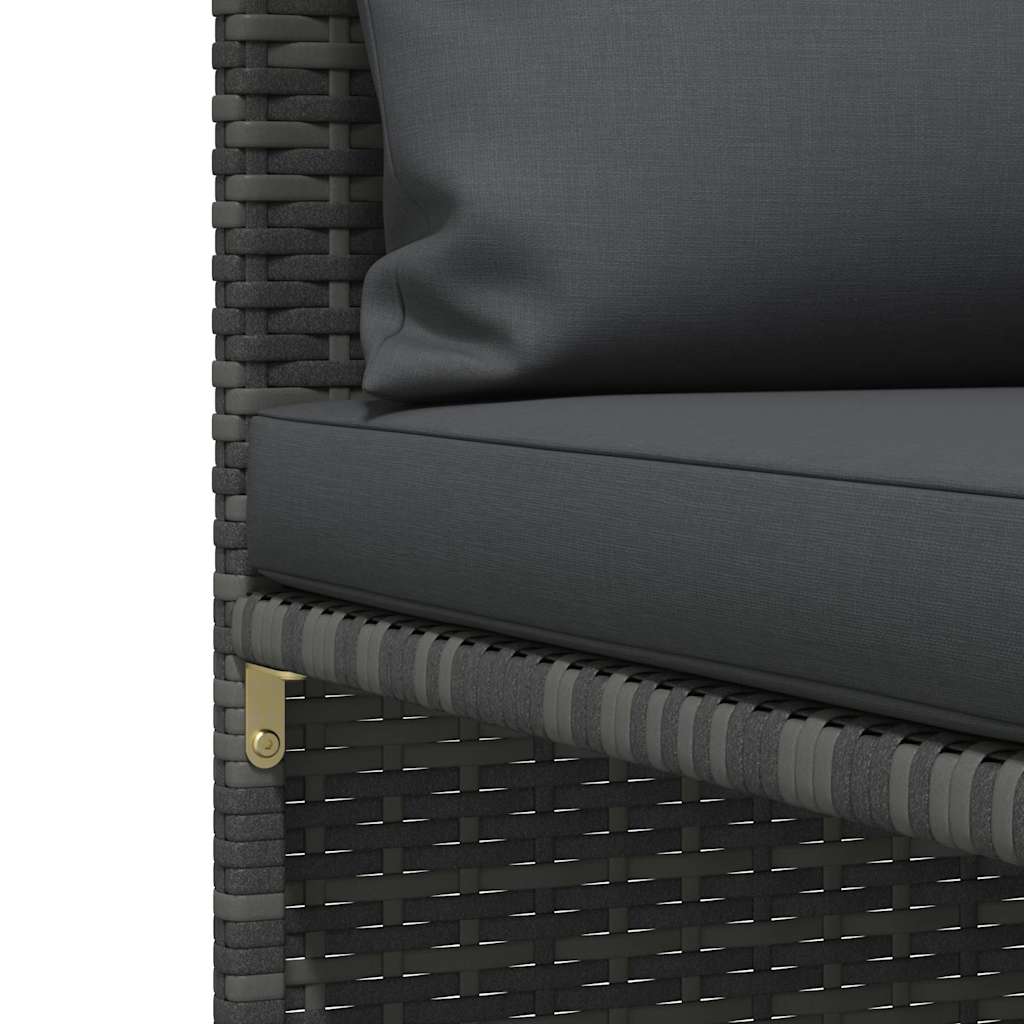5 részes szürke polyrattan kerti ülőgarnitúra párnákkal 8