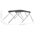 Antracitszürke háromágú bimini tető 183 x 196 x 137 cm 16