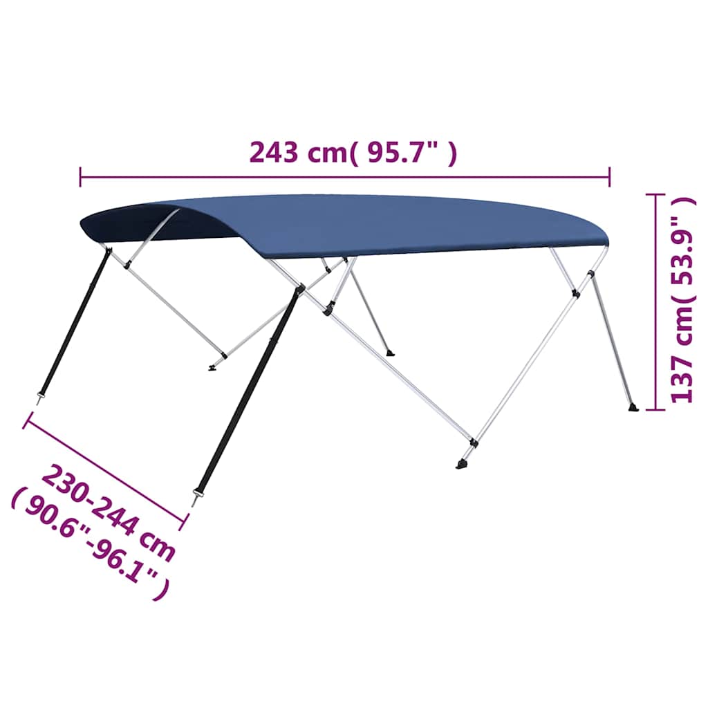 Tengerészkék négyágú bimini tető 243 x (230-244) x 137 cm 13