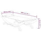 Kültéri krémszínű hajlított fa nyugágy 100 x 188,5 x 44 cm 6