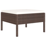 4 részes barna polyrattan kerti bútorszett párnákkal 4