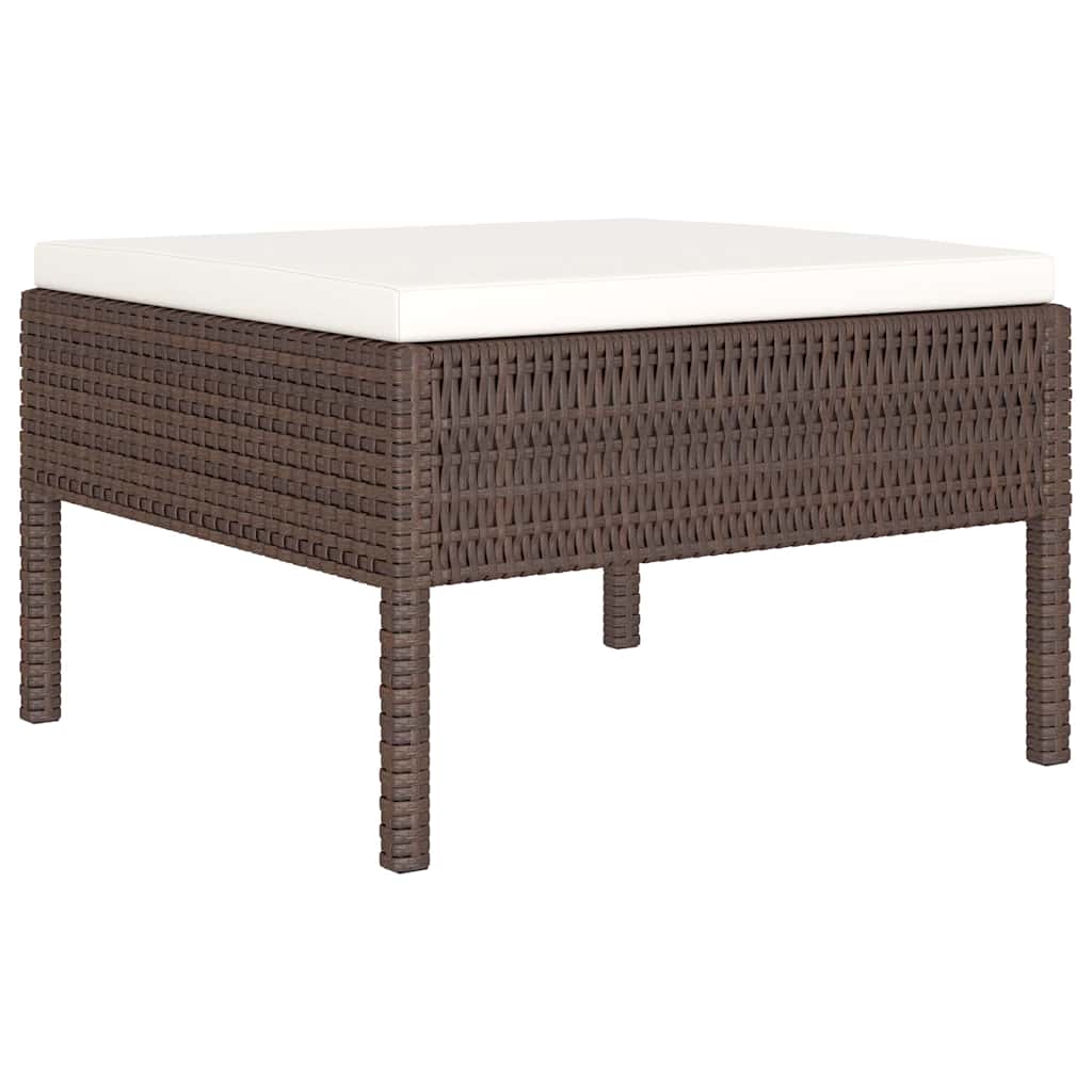 4 részes barna polyrattan kerti bútorszett párnákkal 4