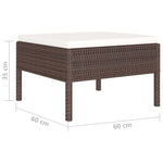 4 részes barna polyrattan kerti bútorszett párnákkal 6