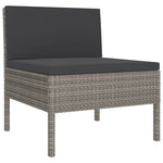 6 részes szürke polyrattan kerti bútorszett párnákkal 4