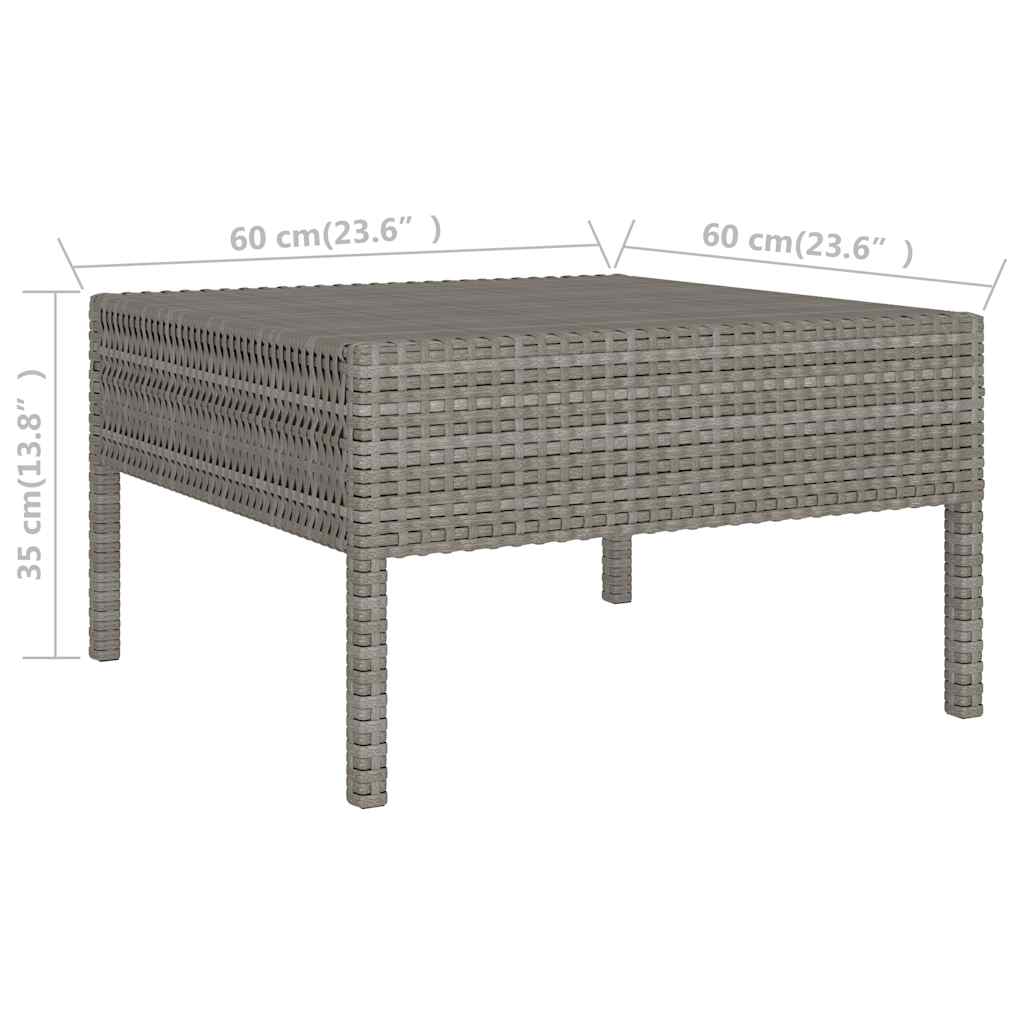 6 részes szürke polyrattan kerti bútorszett párnákkal 8