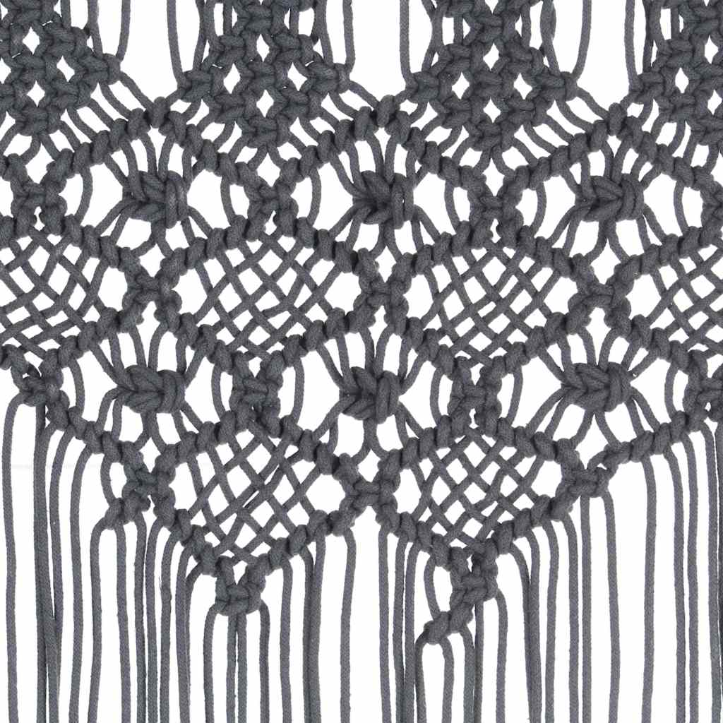 Antracitszürke makramé pamutfüggöny 140 x 240 cm 4