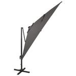 Antracitszürke konzolos napernyő rúddal és LED-fényekkel 300 cm 2