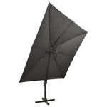 Antracitszürke konzolos napernyő rúddal és LED-fényekkel 300 cm 4