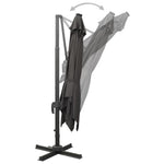 Antracitszürke konzolos napernyő rúddal és LED-fényekkel 300 cm 7